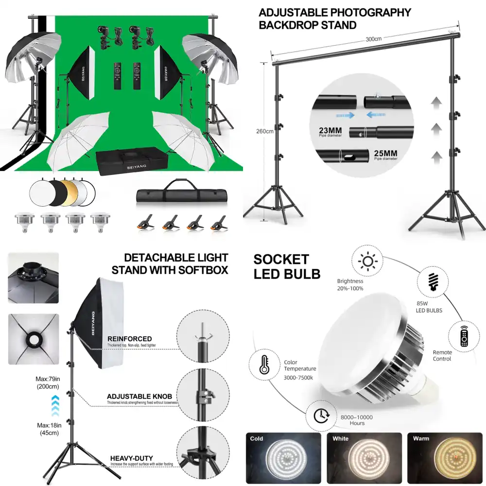Backdrop Stand Kit - Ayarlanabilir Fotoğraf Arka Plan Standı Seti