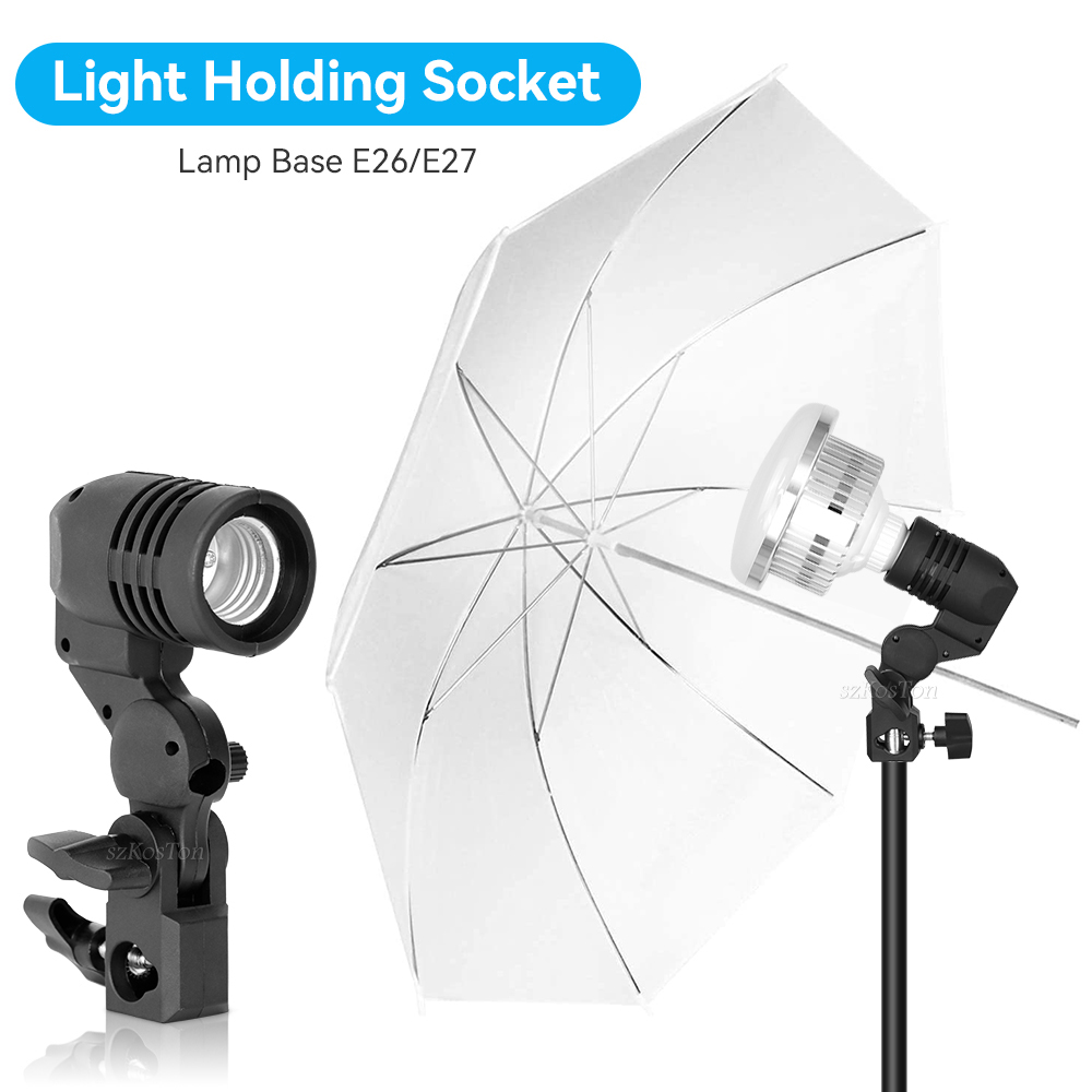 Photography Umbrella Lights - 2 adet/1 adet E27 tek kafa