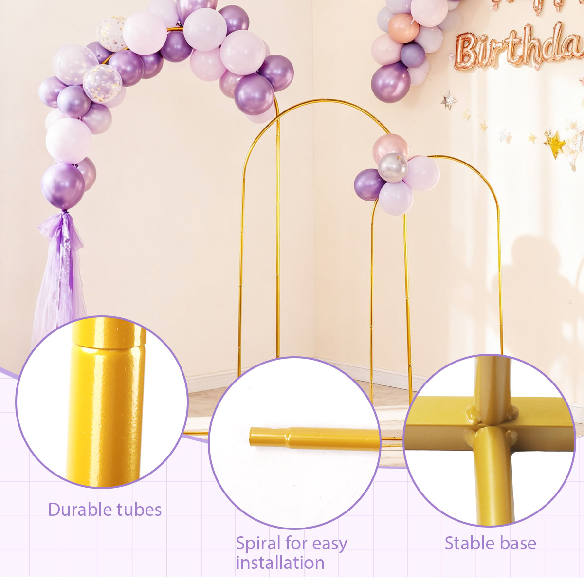 3'lü Altın Metal Kemer Seti, A - Backdrop Stand Kit incelemesi ve fiyatı